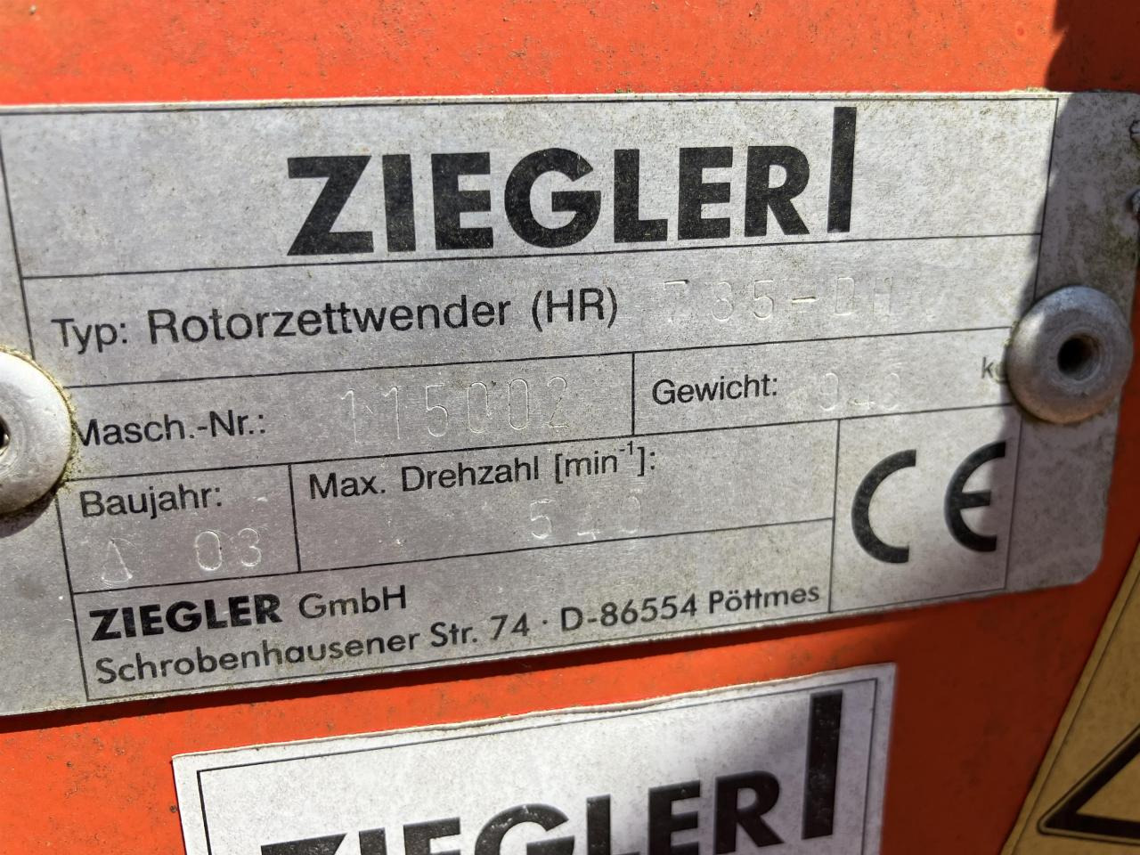 Ziegler HR785DH - آلة تيبيس العشب/ آلة جمع العشب: صورة 5 Ziegler HR785DH - آلة تيبيس العشب/ آلة جمع العشب: صورة 5