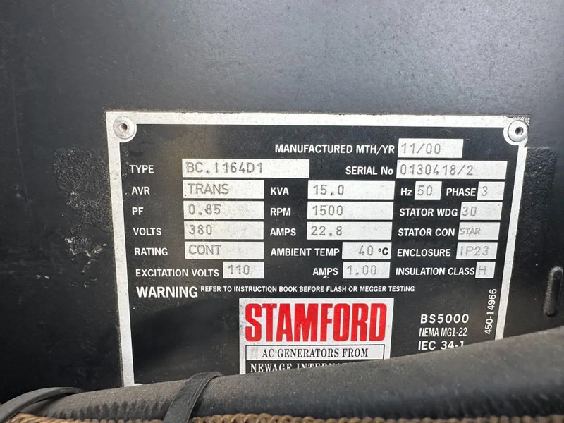 مجموعة المولدات Atlas-Copco QAS 14 Yanmar Stamford 15 kVA Silent generatorset: صورة 11