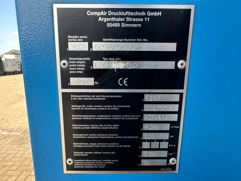 Compair L30 Elektrische Schroefcompressor 30 kW 4.88 m3 / min 7.5 Bar - الضاغط: صورة 3 Compair L30 Elektrische Schroefcompressor 30 kW 4.88 m3 / min 7.5 Bar - الضاغط: صورة 3