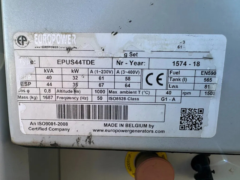 Europower EPUS44TDE Kubota Leroy Somer 44 kVA Supersilent Rental generatorset - مجموعة المولدات: صورة 5 Europower EPUS44TDE Kubota Leroy Somer 44 kVA Supersilent Rental generatorset - مجموعة المولدات: صورة 5