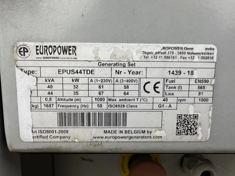 Europower EPUS44TDE Kubota Leroy Somer 44 kVA Supersilent Rental generatorset - مجموعة المولدات: صورة 5 Europower EPUS44TDE Kubota Leroy Somer 44 kVA Supersilent Rental generatorset - مجموعة المولدات: صورة 5
