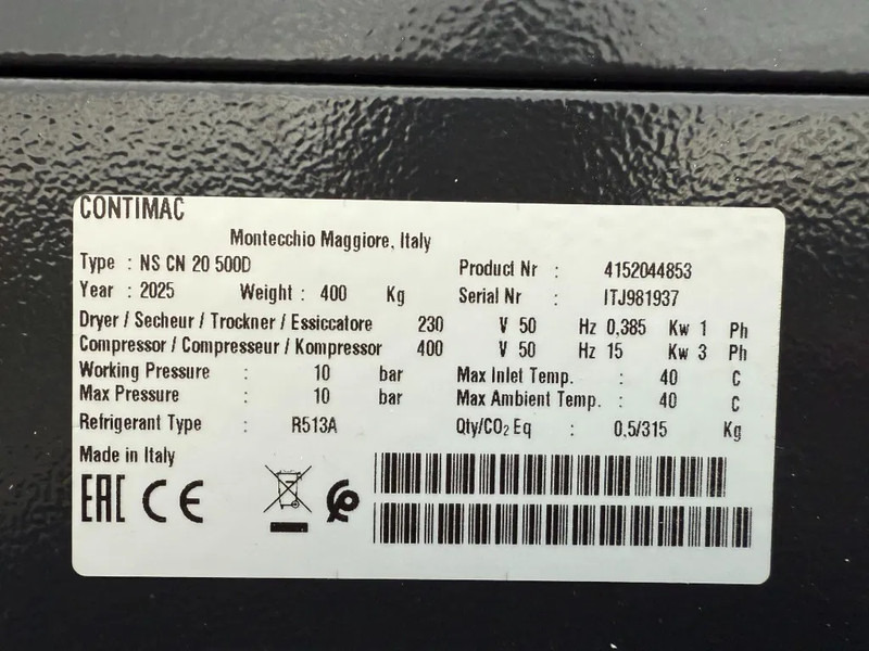 Fiac Contimac NS D20/500 15 kW 1677 L / min 10 Bar Schroefcompressor met Droger - الضاغط: صورة 4 Fiac Contimac NS D20/500 15 kW 1677 L / min 10 Bar Schroefcompressor met Droger - الضاغط: صورة 4