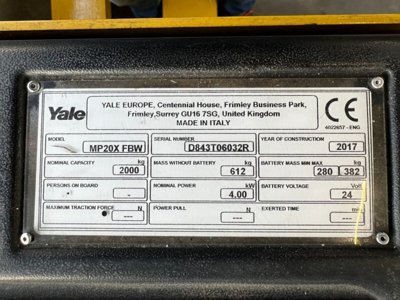 Hyster MP20X FBW 2 ton Palletwagen Elektra Pallettruck Meerijder - شاحنة باليت: صورة 4 Hyster MP20X FBW 2 ton Palletwagen Elektra Pallettruck Meerijder - شاحنة باليت: صورة 4