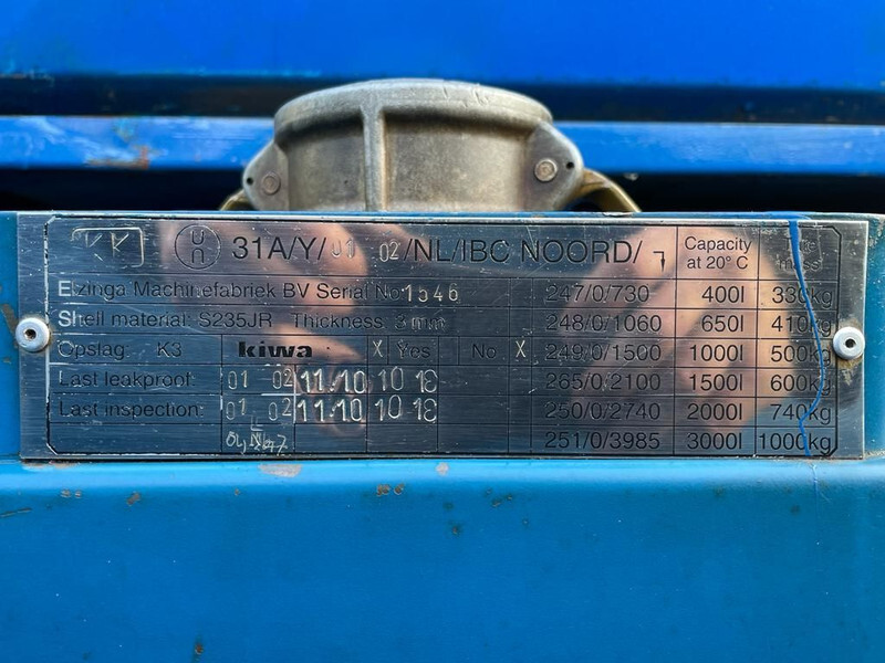 Kiwa IBC 1000 liter dieseltank met keuring - خزان تخزين: صورة 2 Kiwa IBC 1000 liter dieseltank met keuring - خزان تخزين: صورة 2