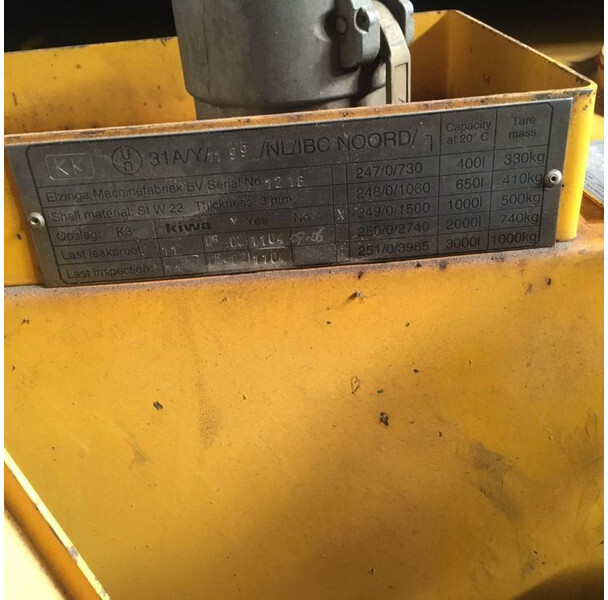 Kiwa IBC Elzinga Machinefabriek 1000 liter IBC Dieseltank met handpomp - خزان تخزين: صورة 4 Kiwa IBC Elzinga Machinefabriek 1000 liter IBC Dieseltank met handpomp - خزان تخزين: صورة 4