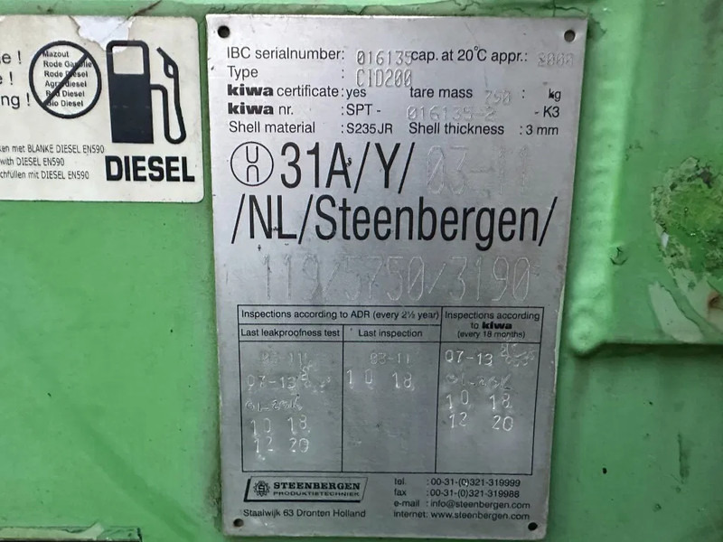Kiwa IBC Steenbergen 2000 liter Dieseltank met handpomp Milieutank - خزان تخزين: صورة 3 Kiwa IBC Steenbergen 2000 liter Dieseltank met handpomp Milieutank - خزان تخزين: صورة 3