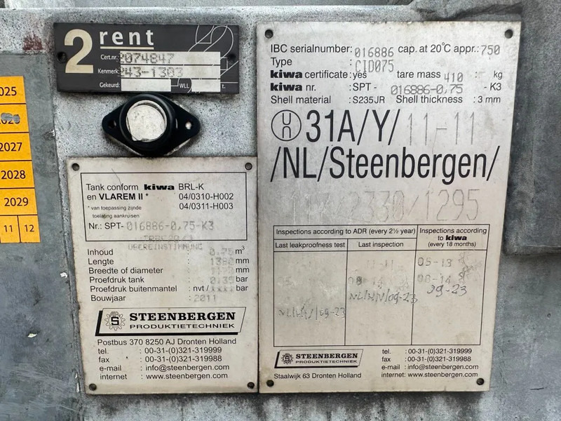 Kiwa IBC Steenbergen 750 liter Dieseltank met Handpomp Milieutank Gegalvaniseerd - خزان تخزين: صورة 3 Kiwa IBC Steenbergen 750 liter Dieseltank met Handpomp Milieutank Gegalvaniseerd - خزان تخزين: صورة 3