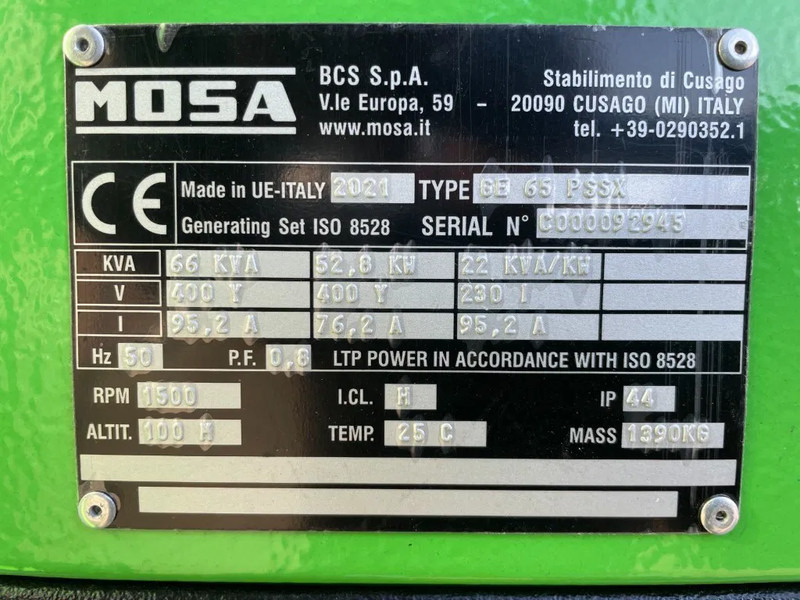 مجموعة المولدات MOSA Hybride Perkins 66 kVA / 80 KWh accupakket: صورة 16