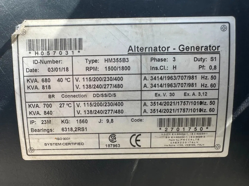 جديدة مجموعة المولدات MTU 12V1600 G20F Himoinsa 700 kVA generatorset New ! Overstock !: صورة 11