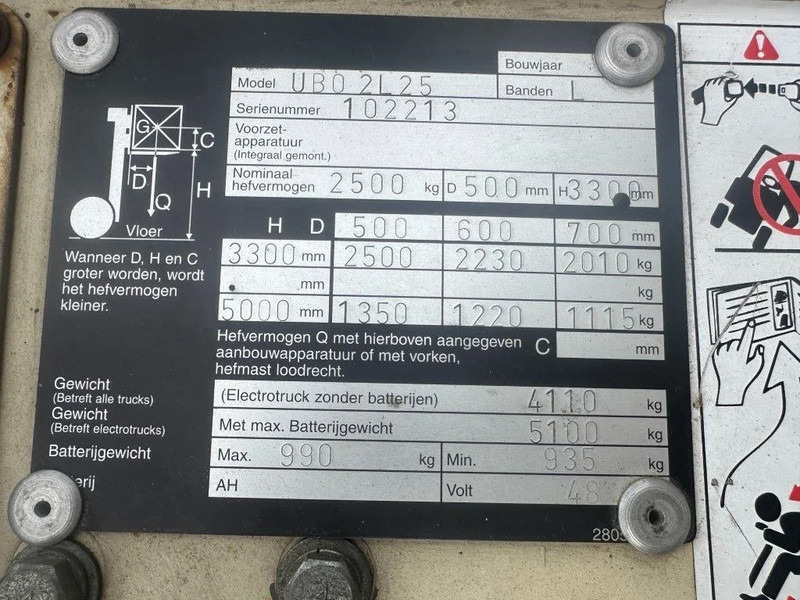 Nissan 2.5 ton Duplex Elektra Heftruck 5 meter hefhoogte - رافعة شوكية كهربائية: صورة 3 Nissan 2.5 ton Duplex Elektra Heftruck 5 meter hefhoogte - رافعة شوكية كهربائية: صورة 3