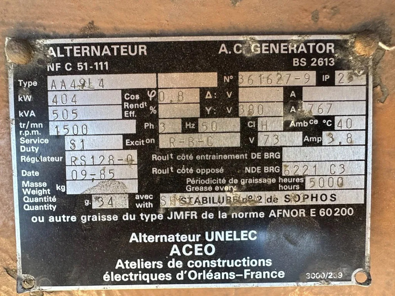 مجموعة المولدات Perkins Leroy Somer 500 kVA generatorset Ex Emergency ! 285 hours: صورة 10