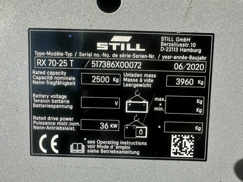 Still RX70-25 T 2.5 ton Duplex Sideshift LPG Heftruck 2020 - رافعة شوكية تعمل بالغاز: صورة 3 Still RX70-25 T 2.5 ton Duplex Sideshift LPG Heftruck 2020 - رافعة شوكية تعمل بالغاز: صورة 3