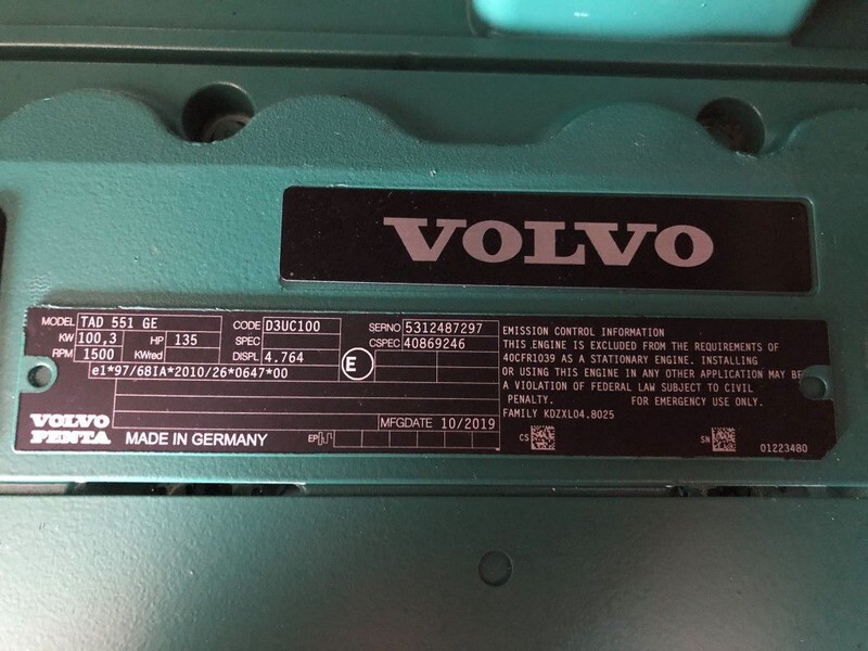 Volvo 110 kVA Supersilent generatorset - مجموعة المولدات: صورة 4 Volvo 110 kVA Supersilent generatorset - مجموعة المولدات: صورة 4