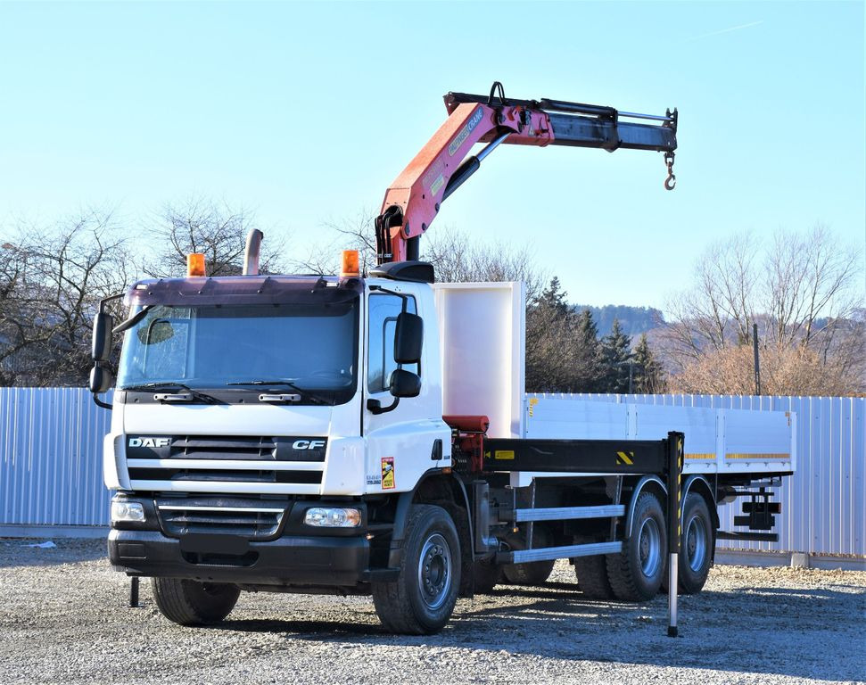 DAF CF 75.360 Pritsche 7,95 m + KRAN / FUNK * 6x4 - شاحنة كرين, شاحنات مسطحة: صورة 2 DAF CF 75.360 Pritsche 7,95 m + KRAN / FUNK * 6x4 - شاحنة كرين, شاحنات مسطحة: صورة 2