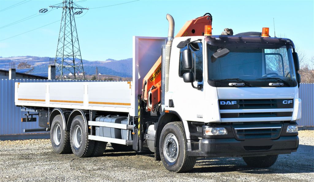 DAF CF 75.360 Pritsche 7,95 m + KRAN / FUNK * 6x4 - شاحنة كرين, شاحنات مسطحة: صورة 3 DAF CF 75.360 Pritsche 7,95 m + KRAN / FUNK * 6x4 - شاحنة كرين, شاحنات مسطحة: صورة 3