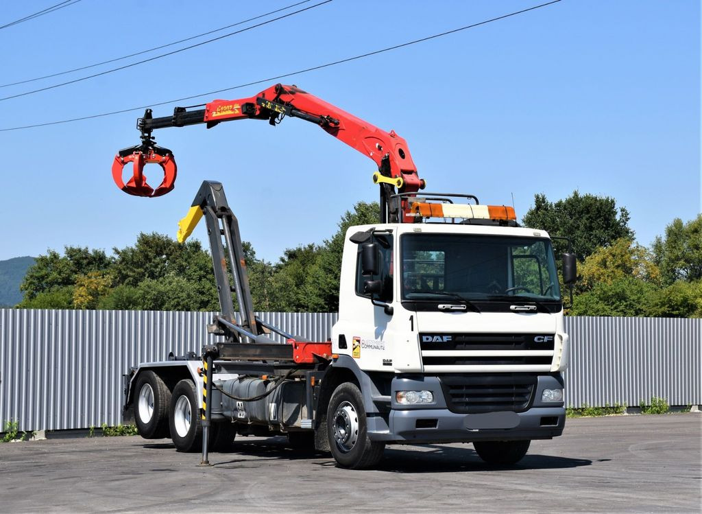 DAF CF 85.340 * ABROLLKIPPER + KRAN * TOP - شاحنة كرين, شاحنة ذات خطاف: صورة 1 DAF CF 85.340 * ABROLLKIPPER + KRAN * TOP - شاحنة كرين, شاحنة ذات خطاف: صورة 1