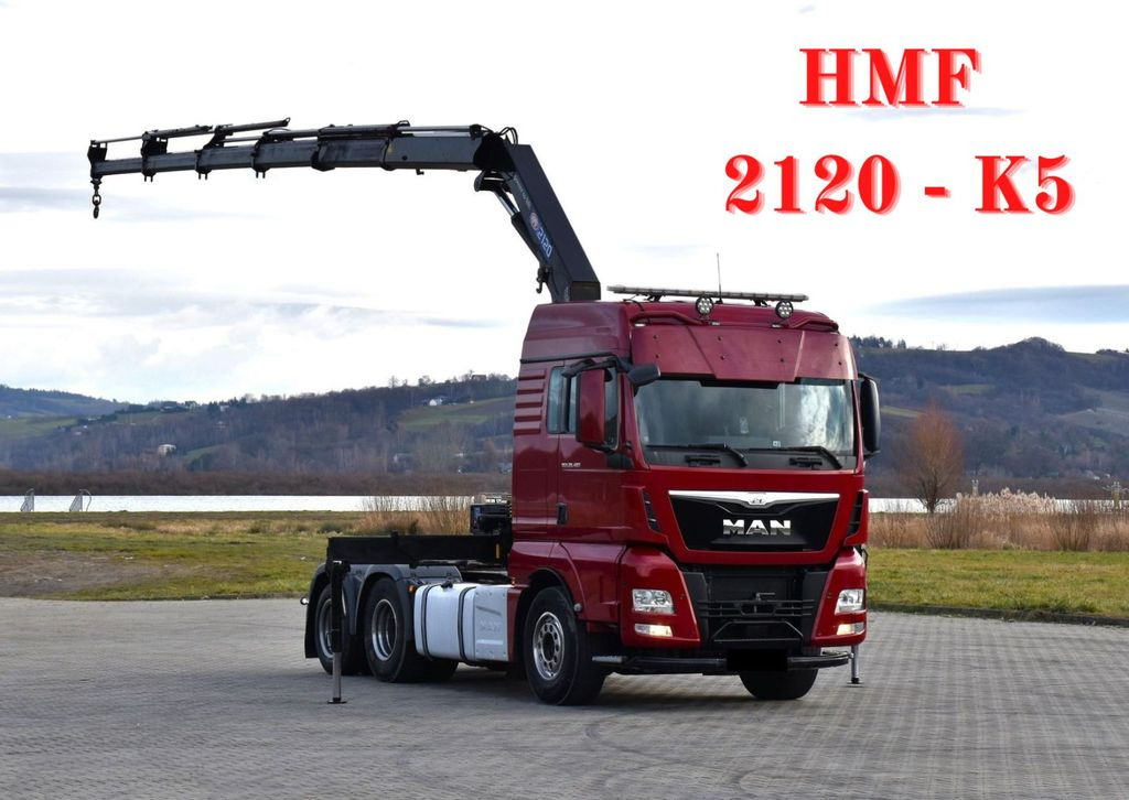 MAN TGX 28.480 Sattelzugmaschine + HMF 2120 K5/FUNK MAN TGX 28.480 Sattelzugmaschine + HMF 2120 K5/FUNK - وحدة جر: صورة 1 MAN TGX 28.480 Sattelzugmaschine + HMF 2120 K5/FUNK MAN TGX 28.480 Sattelzugmaschine + HMF 2120 K5/FUNK - وحدة جر: صورة 1