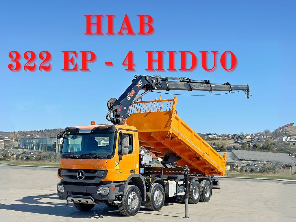Mercedes-Benz ACTROS 3241 * HIAB 322 EP-4 HIDUO + FUNK / 8x4 - شاحنة قلاب, شاحنة كرين: صورة 1 Mercedes-Benz ACTROS 3241 * HIAB 322 EP-4 HIDUO + FUNK / 8x4 - شاحنة قلاب, شاحنة كرين: صورة 1