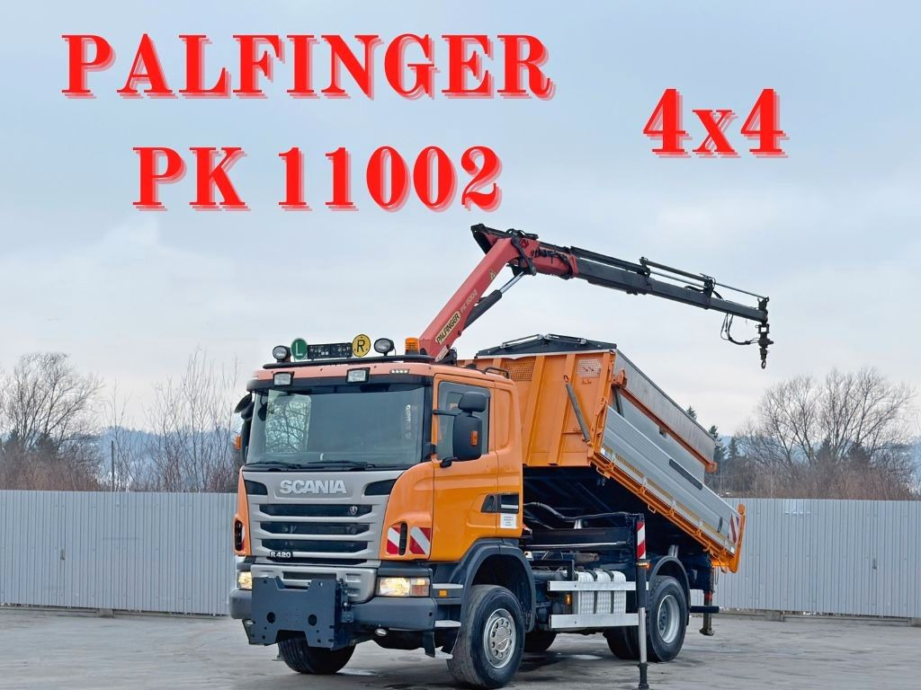 Scania R 420 KIPPER 4,15 m * PK 11002/FUNK * sandblaste - شاحنة كرين: صورة 1 Scania R 420 KIPPER 4,15 m * PK 11002/FUNK * sandblaste - شاحنة كرين: صورة 1