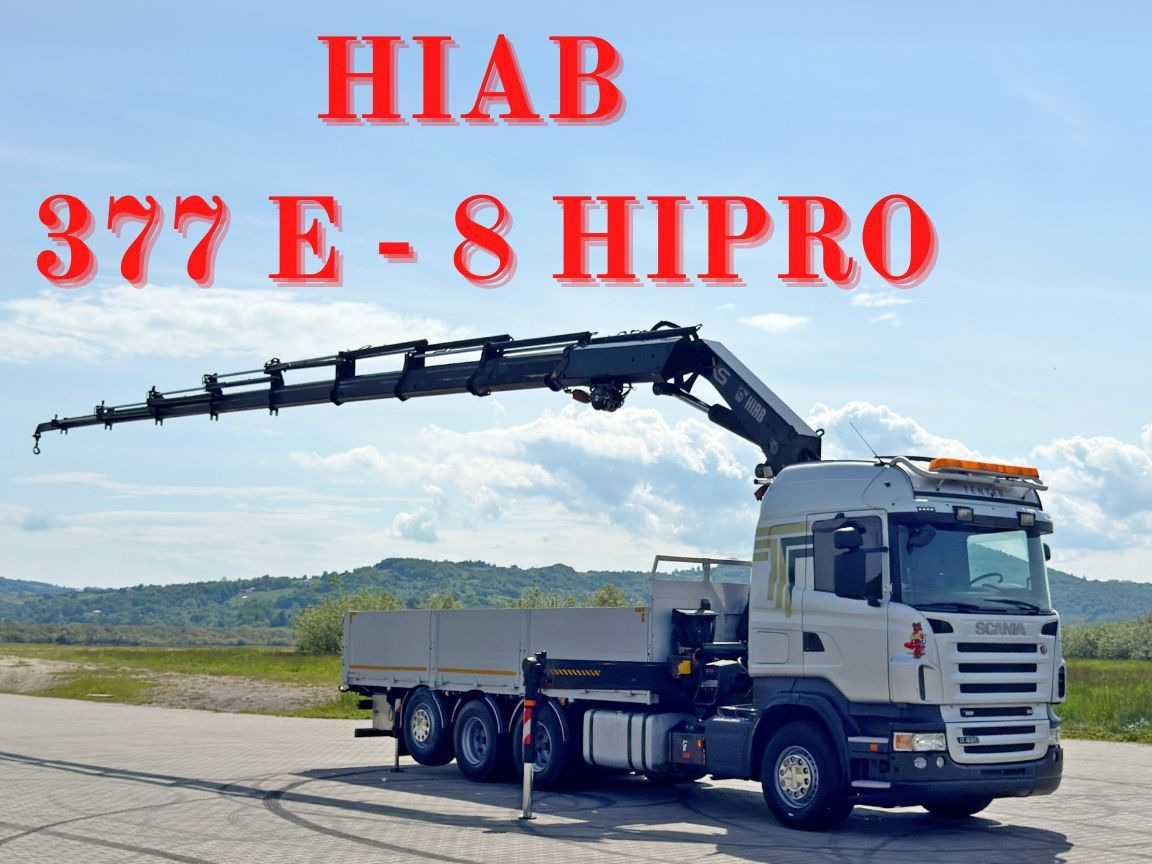 Scania R480 PRITSCHE 6,85m *HIAB 377 E-8 HIPRO/FUNK*8x4 - شاحنة كرين: صورة 1 Scania R480 PRITSCHE 6,85m *HIAB 377 E-8 HIPRO/FUNK*8x4 - شاحنة كرين: صورة 1