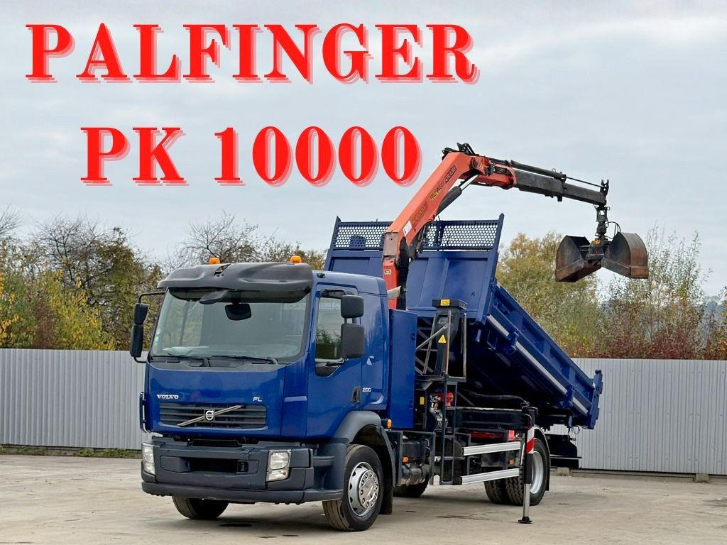 Volvo FL280 KIPPER 4,35m * PALFINGER PK 10000 + FUNK - شاحنة قلاب, شاحنة كرين: صورة 1 Volvo FL280 KIPPER 4,35m * PALFINGER PK 10000 + FUNK - شاحنة قلاب, شاحنة كرين: صورة 1