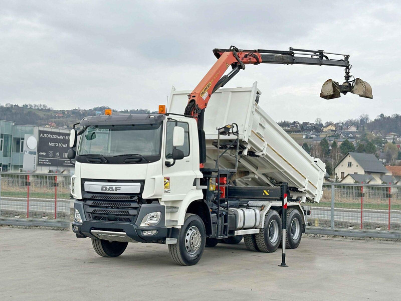 DAF CF 410 * Kipper 4,90 m + PK 16001 - K B * 6x4 - شاحنة قلاب, شاحنة كرين: صورة 2 DAF CF 410 * Kipper 4,90 m + PK 16001 - K B * 6x4 - شاحنة قلاب, شاحنة كرين: صورة 2