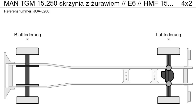 MAN TGM 15.250 skrzynia z żurawiem // E6 // HMF 1520 K1 HDS dzwig kr - شاحنات مسطحة, شاحنة كرين: صورة 4 MAN TGM 15.250 skrzynia z żurawiem // E6 // HMF 1520 K1 HDS dzwig kr - شاحنات مسطحة, شاحنة كرين: صورة 4
