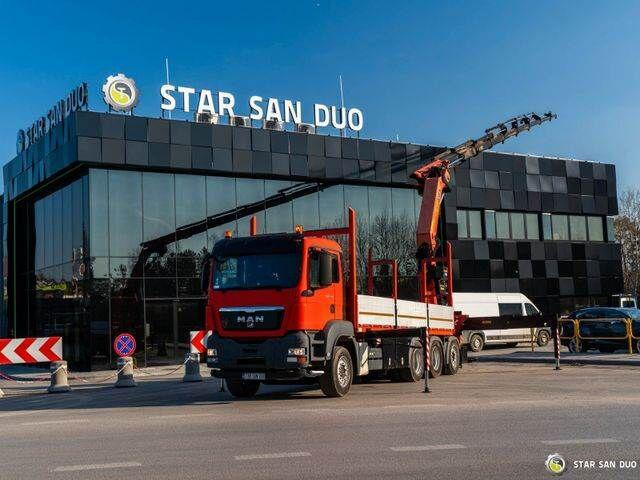 MAN TGS 35.400 PALFINGER PK 44002 WINCH TRIDEM KRAN - شاحنات مسطحة, شاحنة كرين: صورة 1 MAN TGS 35.400 PALFINGER PK 44002 WINCH TRIDEM KRAN - شاحنات مسطحة, شاحنة كرين: صورة 1