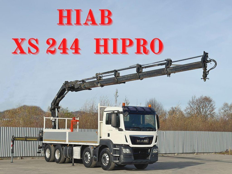MAN TGS 35.440 * HIAB XS 244 HIPRO +FUNK / 8x4 - شاحنات مسطحة, شاحنة كرين: صورة 1 MAN TGS 35.440 * HIAB XS 244 HIPRO +FUNK / 8x4 - شاحنات مسطحة, شاحنة كرين: صورة 1