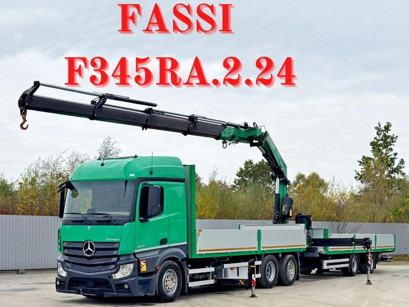 Mercedes-Benz ACTROS 2645* FASSI F345 RA 2.4/FUNK+Anhänger - شاحنات مسطحة, شاحنة كرين: صورة 1 Mercedes-Benz ACTROS 2645* FASSI F345 RA 2.4/FUNK+Anhänger - شاحنات مسطحة, شاحنة كرين: صورة 1
