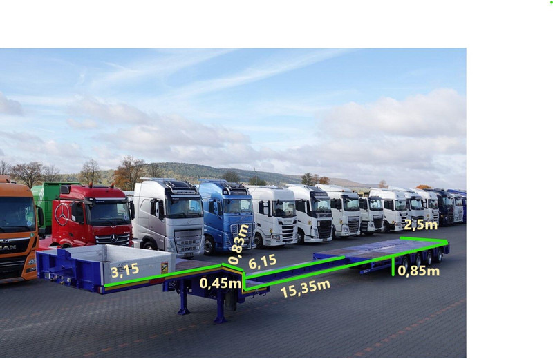 Nooteboom NISKOPODWOZIE / ROZCIĄGANA / 4 OSIOWA / OSIE SKRĘTNE / SAF - عربة منخفضة مسطحة نصف مقطورة: صورة 2 Nooteboom NISKOPODWOZIE / ROZCIĄGANA / 4 OSIOWA / OSIE SKRĘTNE / SAF - عربة منخفضة مسطحة نصف مقطورة: صورة 2