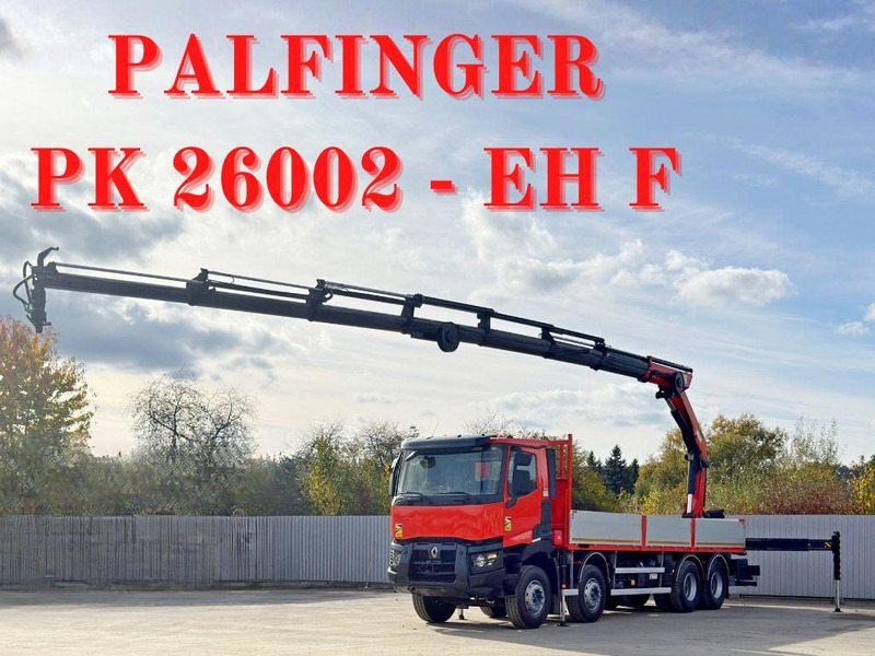 Renault C430 * PALFINGER PK 26002 - EH F + FUNK/ 8x4 - شاحنات مسطحة, شاحنة كرين: صورة 1 Renault C430 * PALFINGER PK 26002 - EH F + FUNK/ 8x4 - شاحنات مسطحة, شاحنة كرين: صورة 1