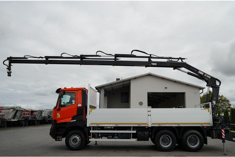 Renault K 380 / 6X4 / SKRZYNIOWY 6.2 M / + HDS HIAB 166 ES-4 / MAX UDŹWI - شاحنات مسطحة, شاحنة كرين: صورة 2 Renault K 380 / 6X4 / SKRZYNIOWY 6.2 M / + HDS HIAB 166 ES-4 / MAX UDŹWI - شاحنات مسطحة, شاحنة كرين: صورة 2