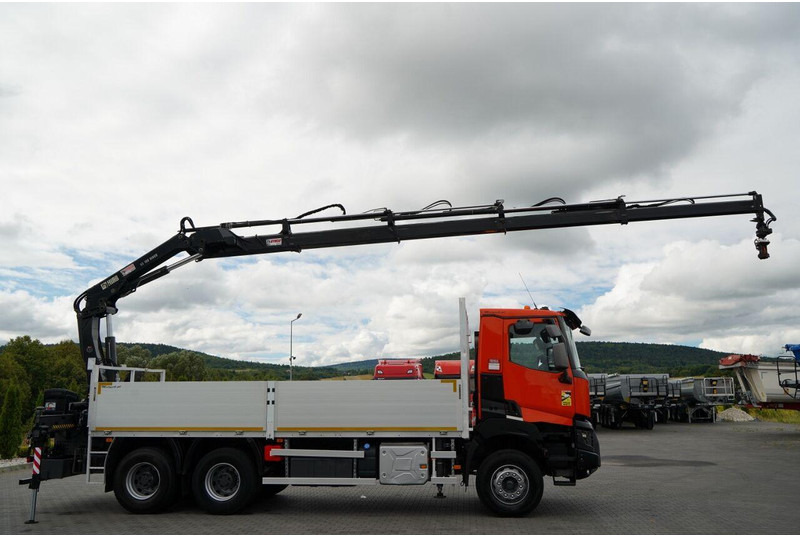 Renault K 380 / 6X4 / SKRZYNIOWY 6.2 M / + HDS HIAB 166 ES-4 / MAX UDŹWI - شاحنات مسطحة, شاحنة كرين: صورة 5 Renault K 380 / 6X4 / SKRZYNIOWY 6.2 M / + HDS HIAB 166 ES-4 / MAX UDŹWI - شاحنات مسطحة, شاحنة كرين: صورة 5