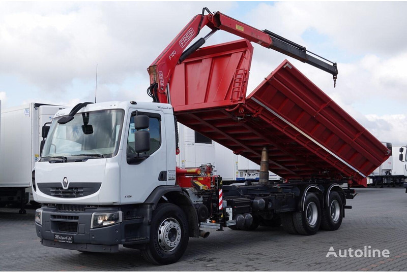 Renault LANDER 3 way tipper + crane FASSI 130 6x4 - شاحنة قلاب, شاحنة كرين: صورة 1 Renault LANDER 3 way tipper + crane FASSI 130 6x4 - شاحنة قلاب, شاحنة كرين: صورة 1