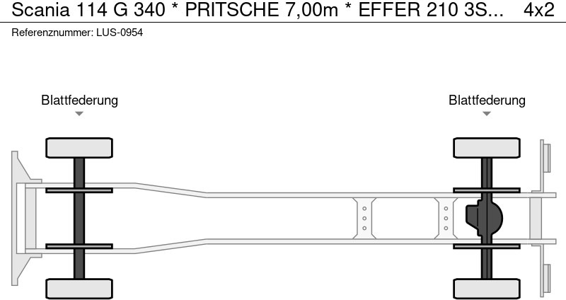 شاحنات مسطحة, شاحنة كرين Scania 114 G 340 * PRITSCHE 7,00m * EFFER 210 3S + FUNK: صورة 16