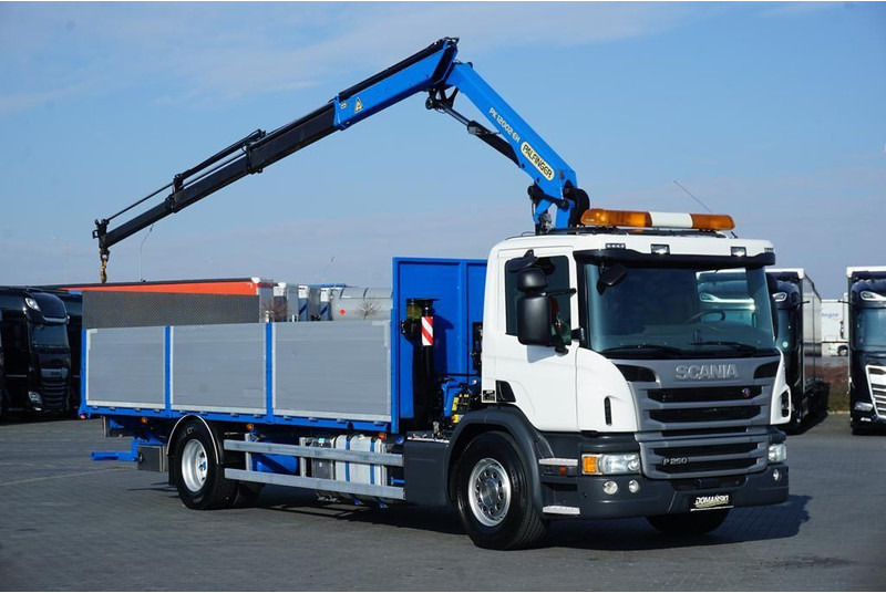 Scania P 250 / ACC / SKRZYNIOWY + HDS + WINDA / PALFINGER PK 12 002 - E - شاحنات مسطحة, شاحنة كرين: صورة 2 Scania P 250 / ACC / SKRZYNIOWY + HDS + WINDA / PALFINGER PK 12 002 - E - شاحنات مسطحة, شاحنة كرين: صورة 2