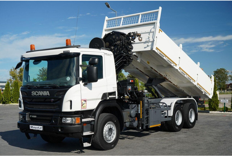 Scania P 410 / 6x4 / WYWROTKA - 6 M + HDS HIAB XS 211 / STEROWANIE RADI - شاحنة قلاب, شاحنة كرين: صورة 1 Scania P 410 / 6x4 / WYWROTKA - 6 M + HDS HIAB XS 211 / STEROWANIE RADI - شاحنة قلاب, شاحنة كرين: صورة 1