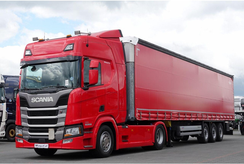 Scania R 450 / OPONY 100% / 2021 ROK / ZESTAW / FIRANKA / MULDA DO STAL - وحدة جر: صورة 1 Scania R 450 / OPONY 100% / 2021 ROK / ZESTAW / FIRANKA / MULDA DO STAL - وحدة جر: صورة 1