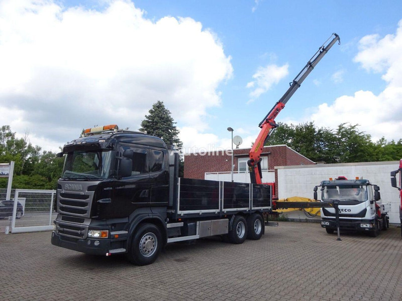 Scania R620 Flatbed + crane PK 22002 EH 6x2 - شاحنات مسطحة, شاحنة كرين: صورة 1 Scania R620 Flatbed + crane PK 22002 EH 6x2 - شاحنات مسطحة, شاحنة كرين: صورة 1