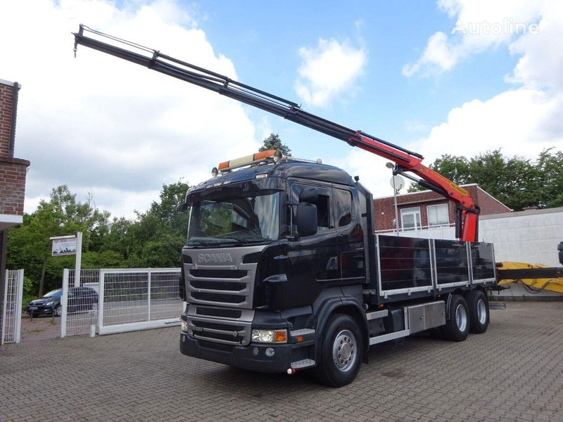 Scania R620 V8 6x2 Flatbed + Palfinger Crane PK 22002 EH - شاحنات مسطحة, شاحنة كرين: صورة 1 Scania R620 V8 6x2 Flatbed + Palfinger Crane PK 22002 EH - شاحنات مسطحة, شاحنة كرين: صورة 1