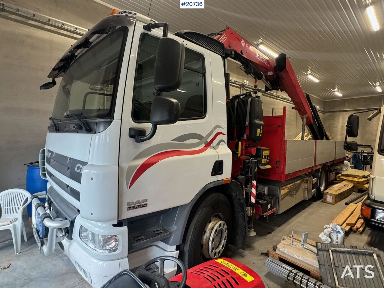DAF CF75.250 - شاحنات مسطحة, شاحنة كرين: صورة 1 DAF CF75.250 - شاحنات مسطحة, شاحنة كرين: صورة 1