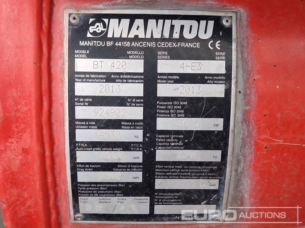 2013 Manitou BT420 - رافعة تلسكوبية: صورة 2 2013 Manitou BT420 - رافعة تلسكوبية: صورة 2