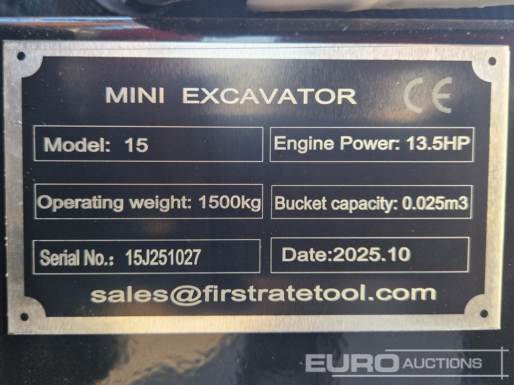 Unused 2025 Miva VA15 - حفارة مُصَّغرة: صورة 1 Unused 2025 Miva VA15 - حفارة مُصَّغرة: صورة 1