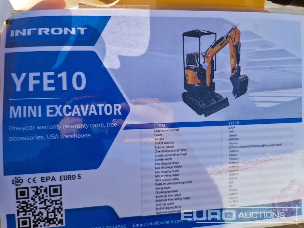 حفارة مُصَّغرة Unused 2025 Infront YFE10: صورة 30 حفارة مُصَّغرة Unused 2025 Infront YFE10: صورة 30
