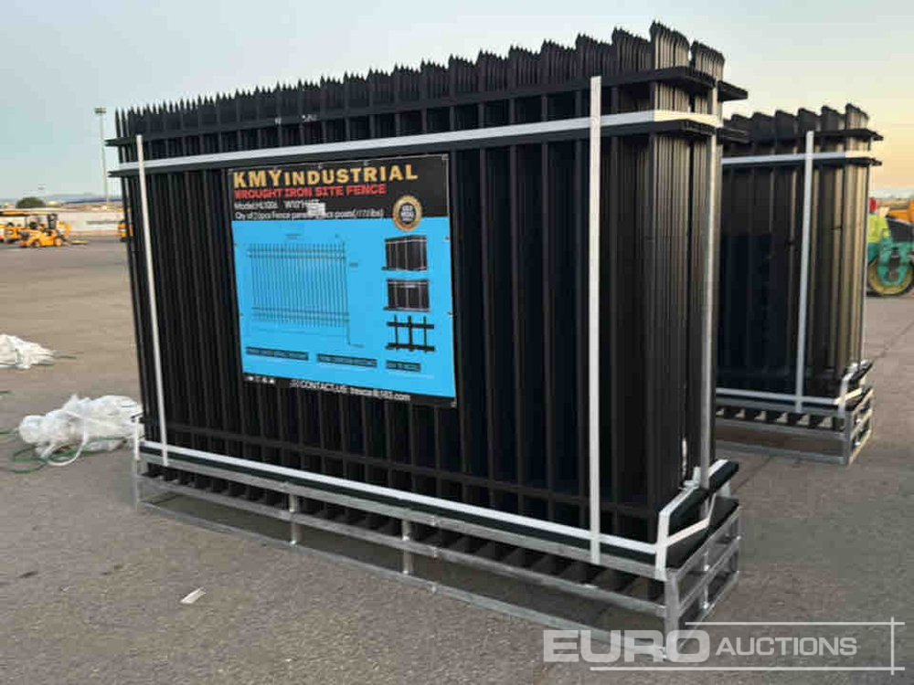 Unused 2025 KMY Industrial Iron Site Fence, Qty (20 of) Fence Panels, (20 of) Posts (W10XH6') Powder Coated Surface - الأدوات والمعدات: صورة 3 Unused 2025 KMY Industrial Iron Site Fence, Qty (20 of) Fence Panels, (20 of) Posts (W10XH6') Powder Coated Surface - الأدوات والمعدات: صورة 3