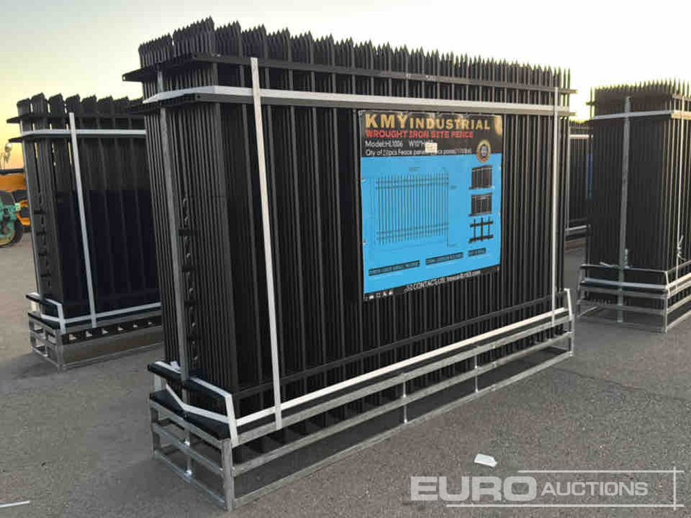 Unused 2025 KMY Industrial Iron Site Fence, Qty (20 of) Fence Panels, (20 of) Posts (W10XH6') Powder Coated Surface - الأدوات والمعدات: صورة 1 Unused 2025 KMY Industrial Iron Site Fence, Qty (20 of) Fence Panels, (20 of) Posts (W10XH6') Powder Coated Surface - الأدوات والمعدات: صورة 1