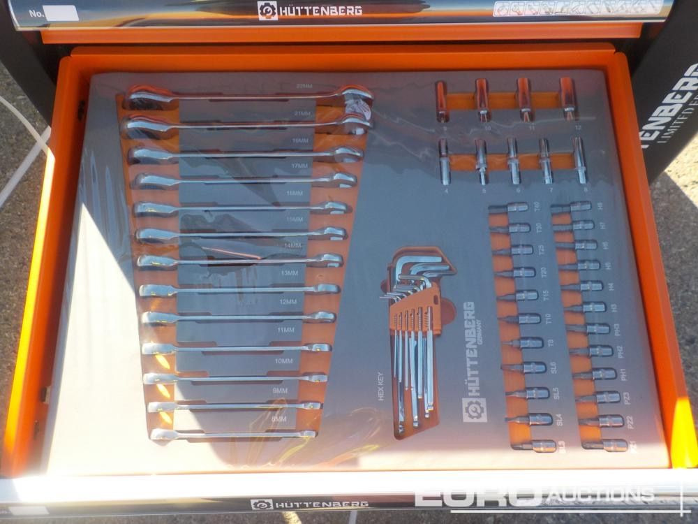 معدات الورش Unused Huttenberg Tools Trolley, 220Pcs, Complete with Tools, 6 Drawers  / Carro Porta Herramientas Completo, 6 Cajones: صورة 11