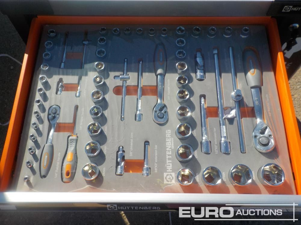 معدات الورش Unused Huttenberg Tools Trolley, 220Pcs, Complete with Tools, 6 Drawers  / Carro Porta Herramientas Completo, 6 Cajones: صورة 8