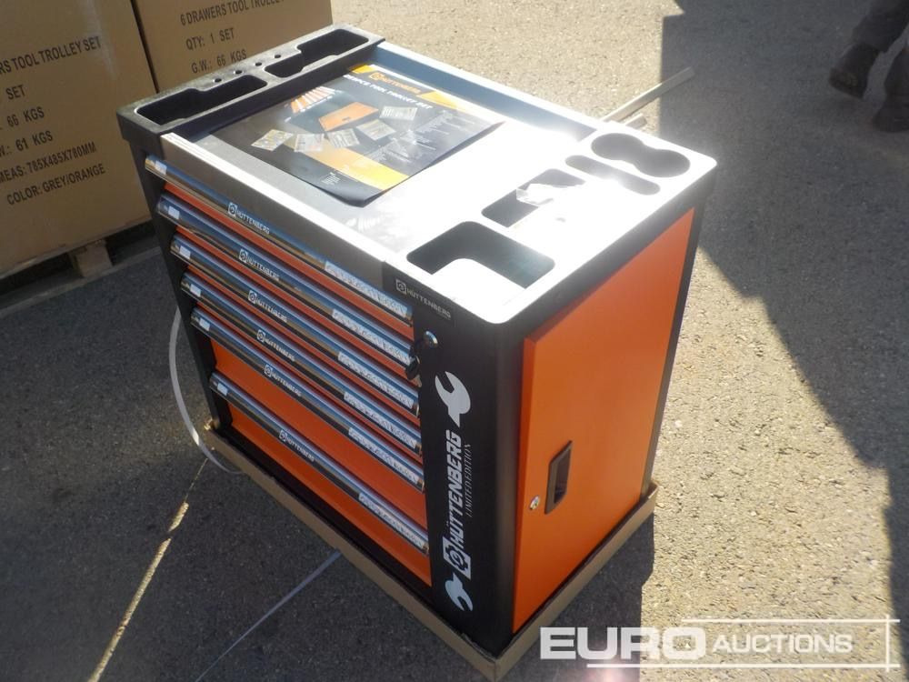 معدات الورش Unused Huttenberg Tools Trolley, 220Pcs, Complete with Tools, 6 Drawers  / Carro Porta Herramientas Completo, 6 Cajones: صورة 6